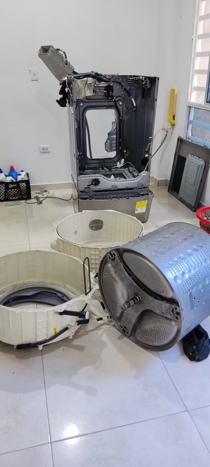 Cambio de rodamientos y sello de lavadora carga frontal